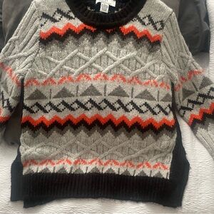 Magaschoni Charcoal and Ivory Knit Top